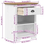 vidaXL Table de chevet BODO marron 53x38 5x67 cm bois de pin massif