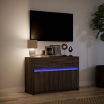 vidaXL Meuble TV avec LED chêne marron 91x34x61 cm bois d'ingénierie