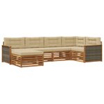 vidaXL Ensemble de canapés d'extérieur 6 Pièces Naturel et Beige