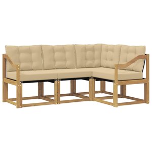 vidaXL Ensemble de canapés d'extérieur 4 pc Blanc et Beige
