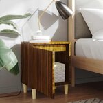 vidaXL Table de chevet avec pieds en bois Chêne marron 40x30x50 cm