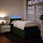 vidaXL Sommier à lattes de lit avec matelas Vert foncé 100x200 cm