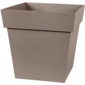 Pot de fleur carré - 32 x 32 x 32 cm - 22 L - Taupe