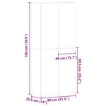 vidaXL Cabinet à chaussures Gris 80 x 35.5 x 180 cm Bois d'ingénierie