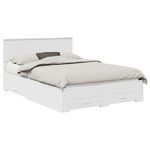 vidaXL Cadre de lit avec tiroir Blanc 140 x 190 cm Bois d'ingénierie
