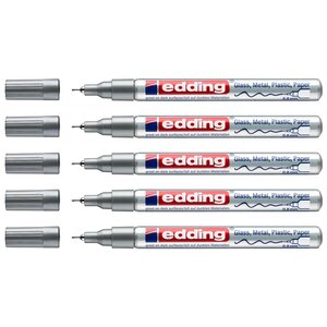 Marqueur Peinture Brillante 780 Argent Pointe Extra-Fine 0 8 mm x 5 EDDING