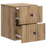 vidaXL Cabinet de chevet mural 2 pc Chêne artisanal 33 x 34 5 x 40 cm