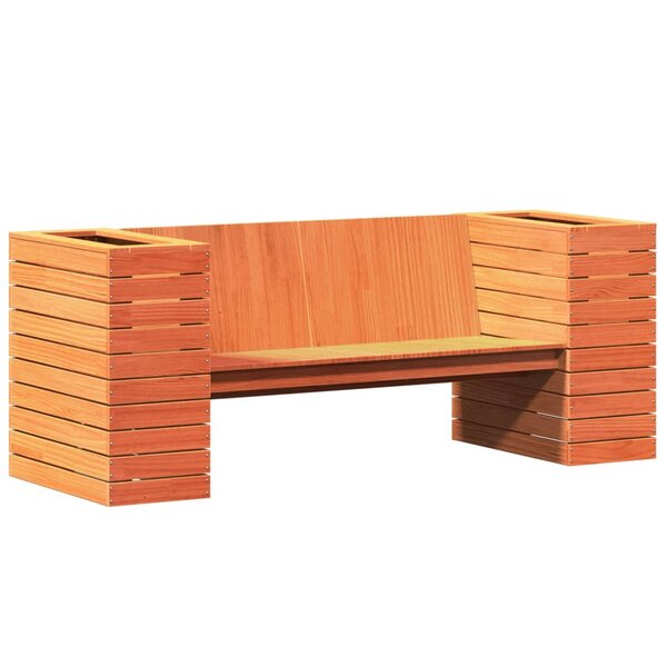 vidaXL Banc avec jardinières cire marron 167 5x60x65cm bois massif pin