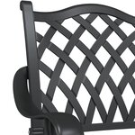 Set de Jardin Bistro 3 Pièces Noir en Aluminium et Fonte