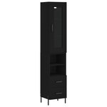 vidaXL Buffet haut Noir 34 5x34x180 cm Bois d'ingénierie