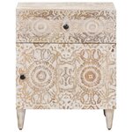vidaXL Armoire de lit Blanc 50 x 33 x 60 cm Bois de mangue massif