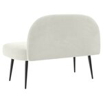 vidaXL Banc rembourré avec dossier Crème 110 x 60 x 76 cm Velours