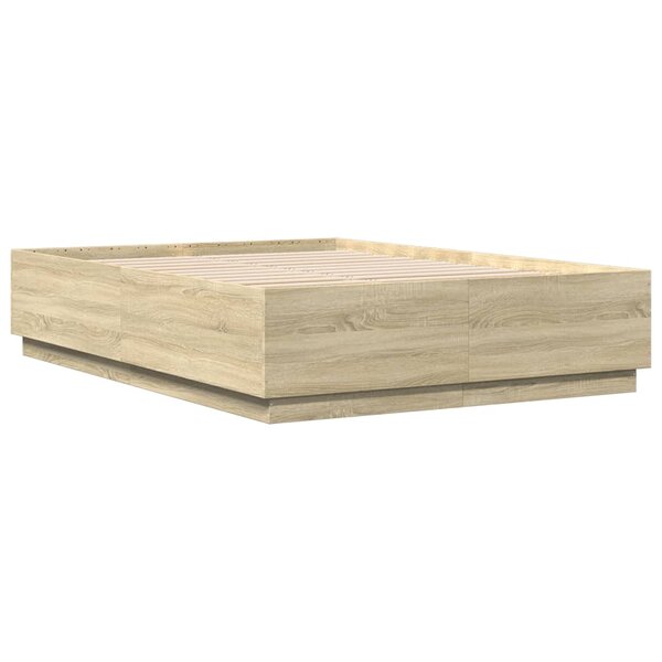 vidaXL Cadre de lit chêne sonoma 150x200 cm bois d'ingénierie