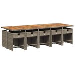 vidaXL Ensemble à manger de jardin 11Pièces avec coussins gris poly rotin