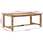 vidaXL Table à manger 200x100x75 cm bois de manguier massif