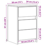 vidaXL Armoire de chevet et lumières LED sonoma gris bois d'ingénierie
