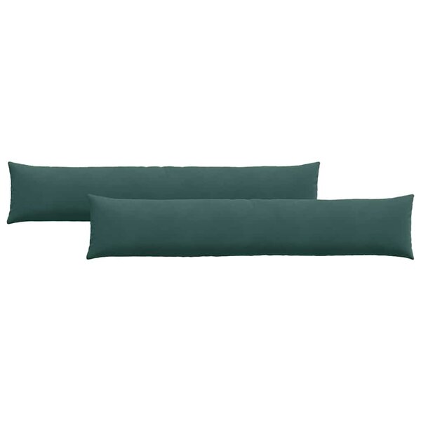 vidaXL Coussins de canapé 2 Pièces Vert foncé 200 x 40 cm