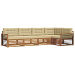 vidaXL Ensemble de canapés d'extérieur 5 Pièces Naturel et Beige