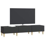 vidaXL Meuble TV avec tiroir Noir 147 x 34 5 x 30 cm Bois d'ingénierie