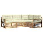 vidaXL Ensemble de canapés d'extérieur 5 pc Blanc et crème Polyester