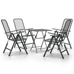 vidaXL Mobilier à dîner de jardin 5 Pièces Maille Métal Anthracite