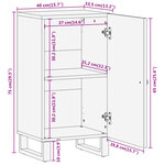 vidaXL Armoire latérale marron et noir 40x33 5x75 cm bois de manguier