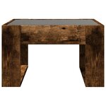 vidaXL Table basse avec LED infini chêne fumé 50x53x30 cm