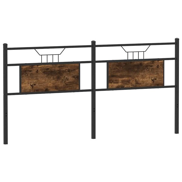 vidaXL Tête de lit de remplacement chêne fumé 180 cm bois d'ingénierie et acier