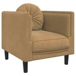 vidaXL Fauteuil avec coussin marron similicuir daim