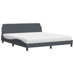 vidaXL Lit avec matelas Dover gris foncé 180x200 cm velours