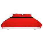 vidaXL Couvre-lit matelassé double-face Rouge et noir 220x240 cm