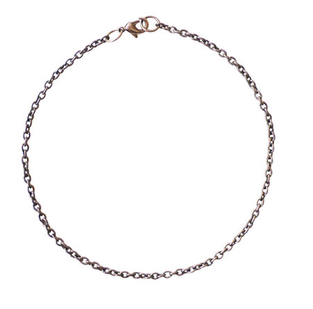 Chaine Bracelet Anthracite Petite Maille 2 - 20Cm