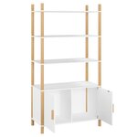 vidaXL Buffet haut Blanc 80x40x153 cm Bois d'ingénierie