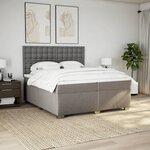 vidaXL Sommier à lattes de lit avec matelas Taupe 200x200 cm Tissu