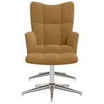 vidaXL Chaise de relaxation avec tabouret Marron Velours