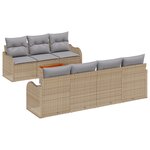 vidaXL Canapé de Jardin 8 Pièces Beige  gris clair Grand