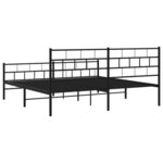 vidaXL Cadre de lit métal avec tête de lit/pied de lit noir 193x203 cm