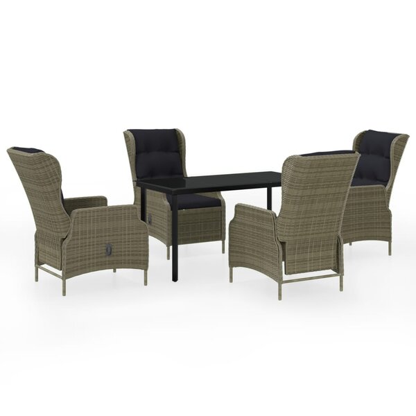 vidaXL Ensemble à manger de jardin 5 Pièces Marron