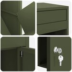 vidaXL Boîte de dépôt de colis Vert olive 41 x 38 x 103 cm Acier