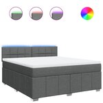 vidaXL Sommier à lattes de lit avec matelas Gris foncé 180x200cm Tissu