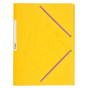 Chemise Carte Lustée 7/10ème 24 x 32 cm à rabats très résistante avec élastiques Jaune COUTAL