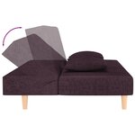 vidaXL Canapé-lit à 2 places avec deux oreillers Violet Tissu