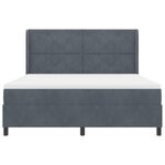 vidaXL Lit à ressorts avec matelas Gris foncé 180x200 cm Velours