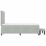 vidaXL Lit à ressort avec matelas et banc Gris clair 120x200 cm Velours