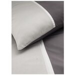 TODAY Parure de couette Gabin - 100% coton percale - 240 x 260 cm - Gris canon de fusil TODAY