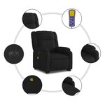 vidaXL Fauteuil inclinable de massage électrique Noir Tissu