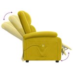 vidaXL Fauteuil de massage Jaune Velours