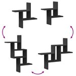 vidaXL Étagères murales 2 Pièces noir 38x12x38 cm bois d'ingénierie