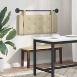 vidaXL Tête de lit suspendue Avec lumière LED Crème Simili cuir