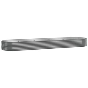 vidaXL Lit surélevé de jardin Acier galvanisé 396x100x36cm gris